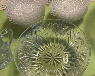 Assorted Crystal & Pressed Glass Items