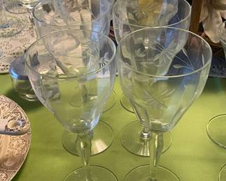 Clear Etched Stemware