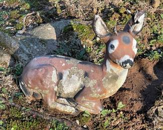 Antique Concrete Bambi Deer