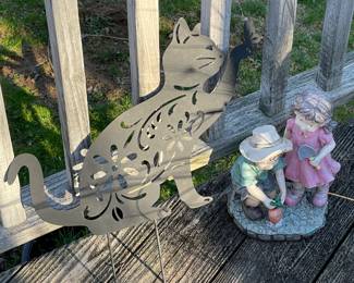 Outdoor Metal Cat Sign