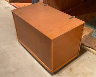 Wooden Storage Chest On Wheels