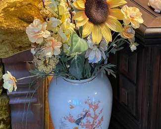 Oversized Floor Vase W/ Faux Flowers