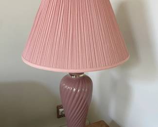 Mauve & Silver Table Lamps (2 Available)