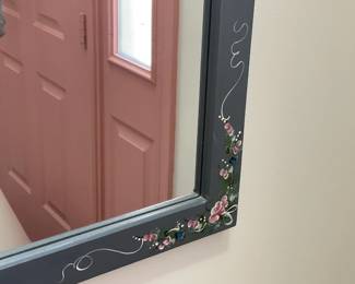 Hand Painted Entryway Table W/ Matching Hand Painted Mirror