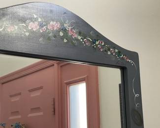Hand Painted Entryway Table W/ Matching Hand Painted Mirror