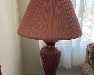 Mauve & Silver Table Lamps (2 Available)