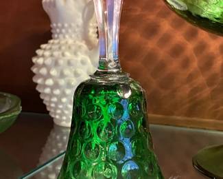 Vintage Green Glass Bell