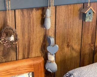 Wooden Wall Shelf W/ Country Decor
