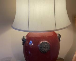 Red Asian Motif Table Lamp
