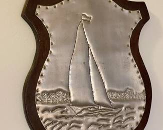 Hanging Sailboat Tin Artwork