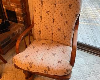 Wooden Glider Chair W/ Cushion