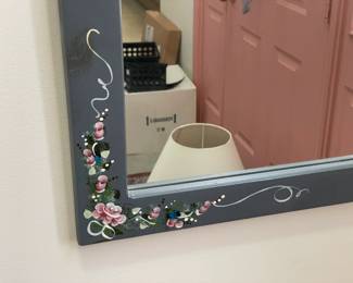 Hand Painted Entryway Table W/ Matching Hand Painted Mirror