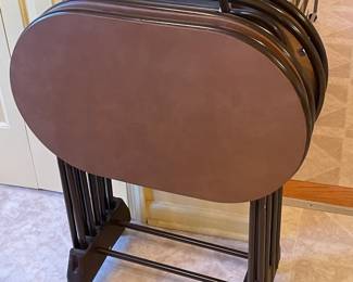 Rolling Padded Snack Table Tray Set
