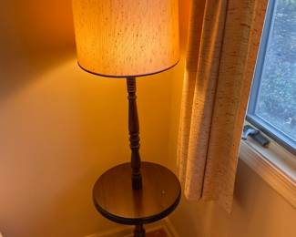 Wooden Floor Lamp W/ Table
