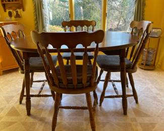 Wooden Kitchen Table Set W/ 4 Chairs