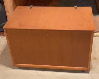 Wooden Storage Chest On Wheels