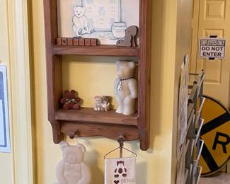 Wooden Wall shelf W/ Cat Decor