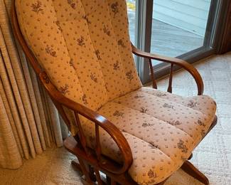 Wooden Glider Chair W/ Cushion