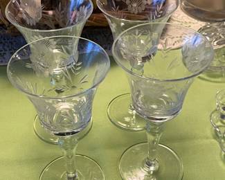 Clear Etched Stemware