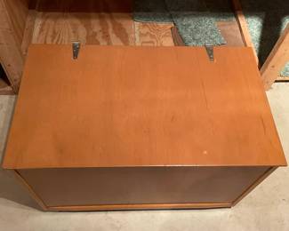 Wooden Storage Chest On Wheels