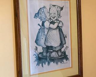 Framed Hummel Themed Artwork