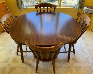 Wooden Kitchen Table Set W/ 4 Chairs