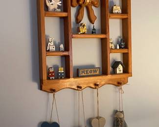 Wall Shelf W/ Cat Decor