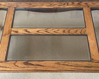 Wooden Coffee Table W/ Glass Top Inserts
