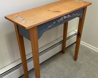 Hand Painted Entryway Table W/ Matching Hand Painted Mirror