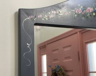 Hand Painted Entryway Table W/ Matching Hand Painted Mirror