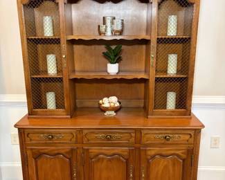 Vintage Kindels 1957 French Provincial Hutch China Cabinet