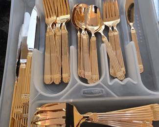 Faberware goldtone flatware