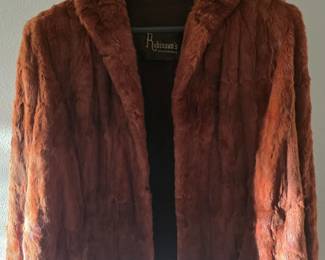 Waist high reddish mink coat
