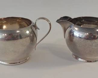 Sterling silver sugar and creamer set