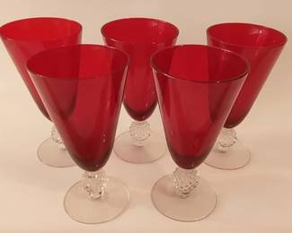 Red glass goblets