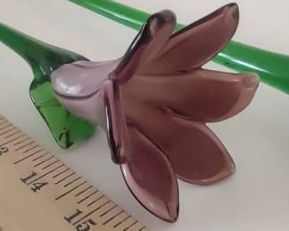 Art glass long stem flowers