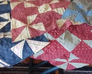 Unfinished quilt squares