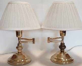 Pair of gold tone swing lamps