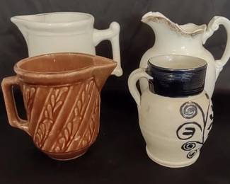 USA and Williamsburg Pottery and other ceramic pitchers