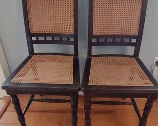 Pair of vintage cane chairs