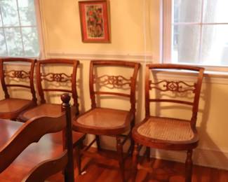Set of 6 Antique Maple Dining Chairs 