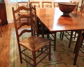 Drop leaf Table and 6 Ladder Back Chairs 
