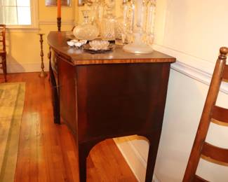Antique English Federal Inlaid Mahogany Bowfront Sideboard