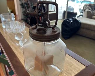 Glass butter churn