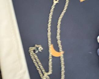 SilverTone Chain Necklace with Moon and Star Pendants