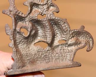 Spanish Galleon Bookends dated 1888