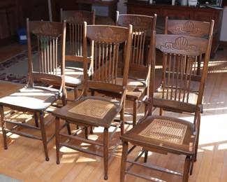 Set of Six Cain Seat Chairs