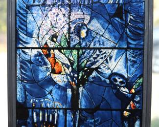 Marc Chagall Style Glass Panel