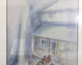 Bill Mauldin Signed Pastel - Smile Eyes Dance to Fire of Night's Secret