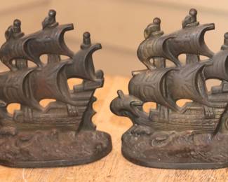 Spanish Galleon Bookends dated 1928